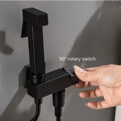 Toilet Spray Kit, Black Brass Hand Held Bidet Sprayer Bidet Sprayer Wall Mounted Toilet Sprayer Complete Kit G1/2 -Bathroom Faucet Store 80402576 4