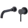 Black Brass Faucet, Wall Mounted Bathroom Mixer Tap, Wall Mounted Basin Faucets, Wall Mounted Basin Faucet For Bathroom Or Sink (Black) -Bathroom Faucet Store 84674320 1