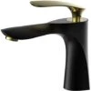 Single Lever Basin Mixer High Top Bathroom Faucet Black Theme Gold Chrome Handle Brass Single Lever Mixer 1 Single Lever Basin Mixer High Top Bathroom Faucet Black Theme Gold Chrome Handle Brass Single Lever Mixer -Bathroom Faucet Store 84675553 1