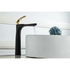 Single Lever Basin Mixer High Top Bathroom Faucet Black Theme Gold Chrome Handle Brass Single Lever Mixer -Bathroom Faucet Store 84675553 4