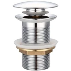 Universal Pop Up Sink Stopper - Clog Resistant Corrosion Resistant Sink Stopper Waste Stopper With Installation Tool, Brass, One Size, Silver