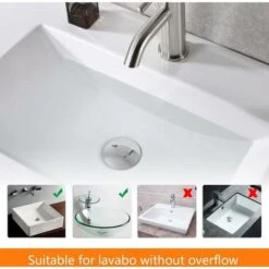 Universal Pop Up Sink Stopper - Clog Resistant Corrosion Resistant Sink Stopper Waste Stopper With Installation Tool, Brass, One Size, Silver -Bathroom Faucet Store 84675881 4