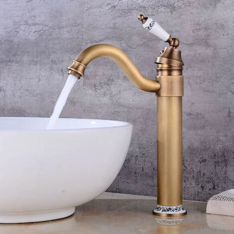 Brass Tall Basin Faucet Bathroom Faucet With 360° Swivel Tall Spout Basin Mixer Tap Hot Cold Adjustable Basin Mixer Bathroom Mixer Tap 4 Brass Tall Basin Faucet Bathroom Faucet With 360° Swivel Tall Spout Basin Mixer Tap Hot Cold Adjustable Basin Mixer Bathroom Mixer Tap - Image 2