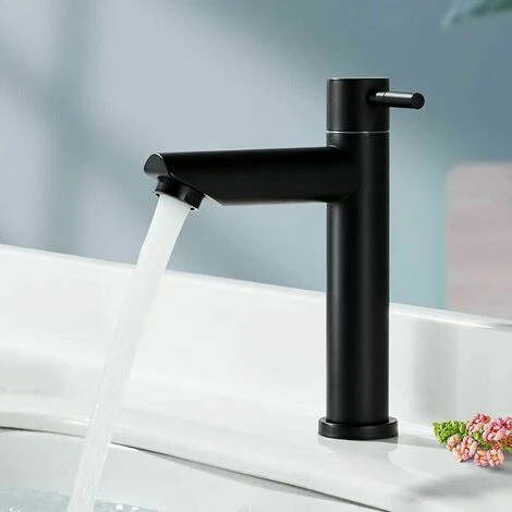 Bathroom Faucet Cold Water Only Matte Black Bathroom Sink Faucet Contemporary Style Stainless Steel Cold Water Faucet, Applicable Scope (Bathroom, Sink, Washbasin, Toilet) Thsinde 3 Bathroom Faucet Cold Water Only Matte Black Bathroom Sink Faucet Contemporary Style Stainless Steel Cold Water Faucet, Applicable Scope (Bathroom, Sink, Washbasin, Toilet) Thsinde