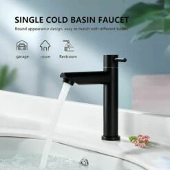 Bathroom Faucet Cold Water Only Matte Black Bathroom Sink Faucet Contemporary Style Stainless Steel Cold Water Faucet, Applicable Scope (Bathroom, Sink, Washbasin, Toilet) Thsinde 8 Bathroom Faucet Cold Water Only Matte Black Bathroom Sink Faucet Contemporary Style Stainless Steel Cold Water Faucet, Applicable Scope (Bathroom, Sink, Washbasin, Toilet) Thsinde -Bathroom Faucet Store 86044817 3