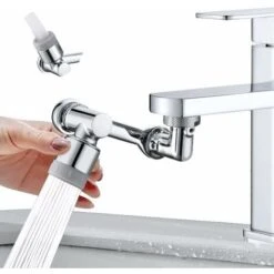 Kitchen Tap Aerator,Universal Rotating Faucet Extender 1080° Large-Angle Rotating Robotic Arm Water Nozzle Faucet Adaptor For 22MM/24MM Faucet Aerator,Splash Filter For Kitchen Bathroom