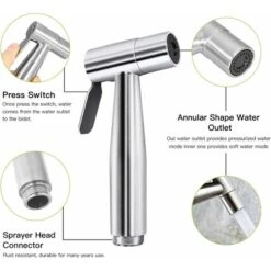 Handheld Bidet Sprayer For Toilet, Spray Attachment With Hose For Feminine Wash -Bathroom Faucet Store 86503007 2