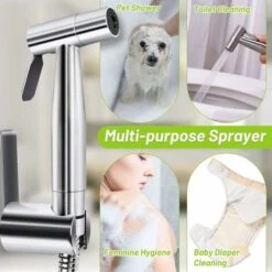 Handheld Bidet Sprayer For Toilet, Spray Attachment With Hose For Feminine Wash -Bathroom Faucet Store 86503007 3