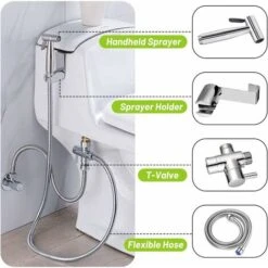 Handheld Bidet Sprayer For Toilet, Spray Attachment With Hose For Feminine Wash -Bathroom Faucet Store 86503007 5