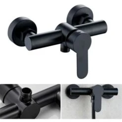 Single Lever Bathtub-Shower Mixer Bath Tap Set Shower Faucets Bathroom Faucet Integrated Check Valve Black Hot And Cold Water Mixer Valve -Bathroom Faucet Store 86503464 5