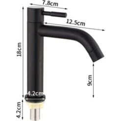 Matte Black Stainless Steel Bathroom Faucet -Bathroom Faucet Store 86503627 5