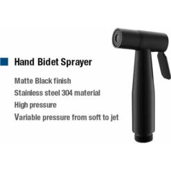 Sprayer Head , Stainless Steel Bidet Sprayer, Personal Hygiene And Toilet Sprayer，Black -Bathroom Faucet Store 86503855 4