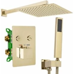 Concealed Thermostatic Shower Set Rea Fenix Davis Gold + Box