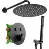 Concealed Thermostatic Shower Set Rea Lungo Miler Black + Box 2 Concealed Thermostatic Shower Set Rea Lungo Miler Black + Box -Bathroom Faucet Store 87084454 1