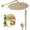 Concealed Thermostatic Shower Set Rea Lungo Miler Brush Gold + Box -Bathroom Faucet Store 87084886 1