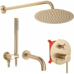 Concealed Shower Set Rea Lungo Brush Gold + Box