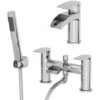 Waterfall Bathroom Basin Tap Bath Shower Mixer Tap Set Chrome 2 Waterfall Bathroom Basin Tap Bath Shower Mixer Tap Set Chrome -Bathroom Faucet Store 8755925 1