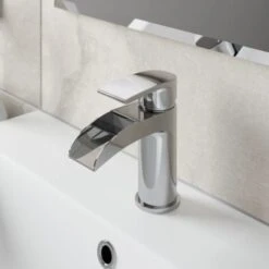 Waterfall Bathroom Basin Tap Bath Shower Mixer Tap Set Chrome -Bathroom Faucet Store 8755925 4
