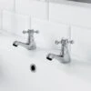Traditional Bathroom Twin Basin Sink Taps 2 Tap Hole Brass Cross Head -Bathroom Faucet Store 8756425 1