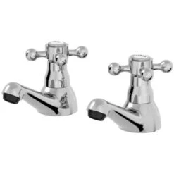Traditional Bathroom Twin Basin Sink Taps 2 Tap Hole Brass Cross Head -Bathroom Faucet Store 8756425 3