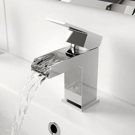 Modern Bathroom Waterfall Mono Basin Sink Mixer Tap Single Lever 4 Modern Bathroom Waterfall Mono Basin Sink Mixer Tap Single Lever - Image 2