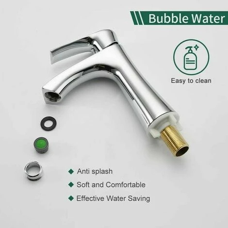 Chromed Brass Washbasin Mixer Tap Cold Water Faucet Removable Aerator Bathroom Taps Ceramic Cartridge For Washbasin WC Or, Basement 4 Chromed Brass Washbasin Mixer Tap Cold Water Faucet Removable Aerator Bathroom Taps Ceramic Cartridge For Washbasin WC Or, Basement - Image 2