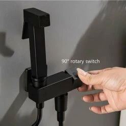 Toilet Spray Kit, Black Brass Hand Held Bidet Sprayer Bidet Sprayer Wall Mounted Toilet Spray Complete Kit, Personal Hygiene, G1/2 -Bathroom Faucet Store 88294830 3