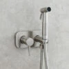 Toilet Spray Kit，Toilet Bidet Spray,Bidet Shower Sprayer Kit Brass Mixer Tap Wall Mounted Hand Shower Silver -Bathroom Faucet Store 88295794 1