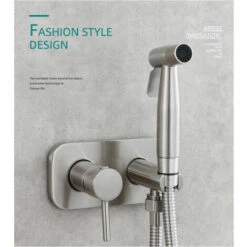 Toilet Spray Kit，Toilet Bidet Spray,Bidet Shower Sprayer Kit Brass Mixer Tap Wall Mounted Hand Shower Silver -Bathroom Faucet Store 88295794 2