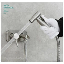 Toilet Spray Kit，Toilet Bidet Spray,Bidet Shower Sprayer Kit Brass Mixer Tap Wall Mounted Hand Shower Silver -Bathroom Faucet Store 88295794 4
