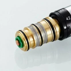 Chrome Thermostatic Shower Faucet Replacement Cartridge，One Piece All Copper Thermostatic Faucet Valve Core Temperature Sensor，Lilaris -Bathroom Faucet Store 88298638 4