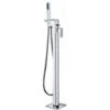 Modern Waterfall Floorstanding Bath Shower Mixer - Chrome