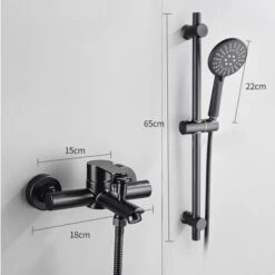 HIASDFLS Robinet De Douche En Acier Inoxydable Laqué, Mitigeur Eau Chaude Et Froide Noir -B -Bathroom Faucet Store 89422364 3