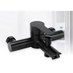 HIASDFLS Robinet De Douche En Acier Inoxydable Laqué, Mitigeur Eau Chaude Et Froide Noir -B -Bathroom Faucet Store 89422364 4