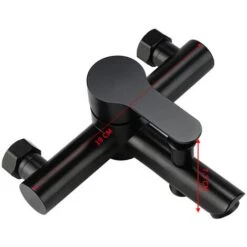 HIASDFLS Robinet De Douche En Acier Inoxydable Laqué, Mitigeur Eau Chaude Et Froide Noir -B -Bathroom Faucet Store 89422364 5