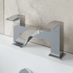 Modern Bathroom Mono Basin Sink Bath Mixer Filler Tap Set Chrome -Bathroom Faucet Store 8946066 4