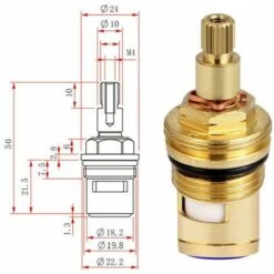 4 Pcs Brass Ceramic Disc Faucet Replacement Ceramic Cartridge Universal Ceramic Brass Cartridge Faucet Kitchen Faucet(Red Blue) 9 4 Pcs Brass Ceramic Disc Faucet Replacement Ceramic Cartridge Universal Ceramic Brass Cartridge Faucet Kitchen Faucet(Red Blue) -Bathroom Faucet Store 89791569 3