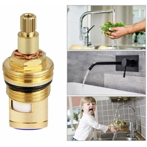 4 Pcs Brass Ceramic Disc Faucet Replacement Ceramic Cartridge Universal Ceramic Brass Cartridge Faucet Kitchen Faucet(Red Blue) 6 4 Pcs Brass Ceramic Disc Faucet Replacement Ceramic Cartridge Universal Ceramic Brass Cartridge Faucet Kitchen Faucet(Red Blue) - Image 4