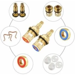 4 Pcs Brass Ceramic Disc Faucet Replacement Ceramic Cartridge Universal Ceramic Brass Cartridge Faucet Kitchen Faucet(Red Blue) 11 4 Pcs Brass Ceramic Disc Faucet Replacement Ceramic Cartridge Universal Ceramic Brass Cartridge Faucet Kitchen Faucet(Red Blue) -Bathroom Faucet Store 89791569 5