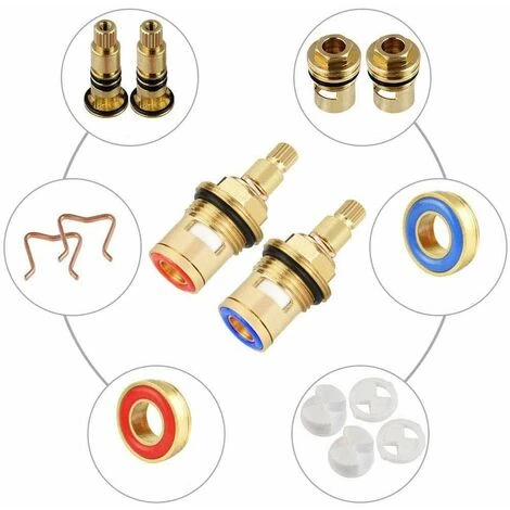 4 Pcs Brass Ceramic Disc Faucet Replacement Ceramic Cartridge Universal Ceramic Brass Cartridge Faucet Kitchen Faucet(Red Blue) 7 4 Pcs Brass Ceramic Disc Faucet Replacement Ceramic Cartridge Universal Ceramic Brass Cartridge Faucet Kitchen Faucet(Red Blue) - Image 5