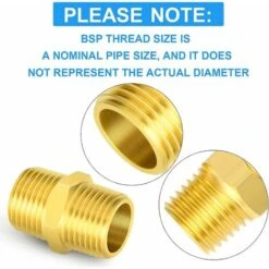 5 Pieces 1/2" X 1/2" Brass BSP Male Hex Nipple Fitting, Male To Male Straight Connector - MODOU -Bathroom Faucet Store 89807283 4
