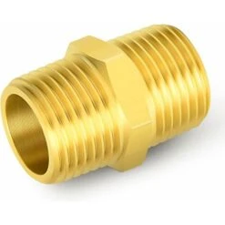 5 Pieces 1/2" X 1/2" Brass BSP Male Hex Nipple Fitting, Male To Male Straight Connector - MODOU -Bathroom Faucet Store 89807283 5