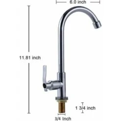 Cold Water Sink Faucet Single Handle One Hole High Arc Deck Mount Stainless Steel Bar Faucet For Kitchen Garden Outdoor RV Easy Installation Chrome -Bathroom Faucet Store 89808249 3