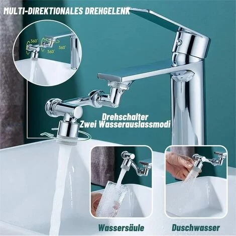 1080 Swivel Faucet Aerator, 2 Modes Adjustable Faucet Aerator, Wide Angle Aerator, Rotating Aerator, Swivel Kitchen Faucet Head 5 1080 Swivel Faucet Aerator, 2 Modes Adjustable Faucet Aerator, Wide Angle Aerator, Rotating Aerator, Swivel Kitchen Faucet Head - Image 3