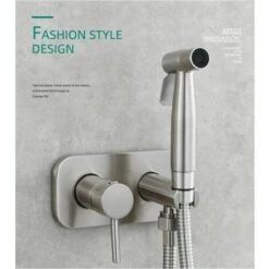 Toilet Spray Kit，Toilet Bidet Sprayer, Bidet Shower Sprayer Kit Brass Mixer Tap Wall Mounted Silver -Bathroom Faucet Store 90432352 2