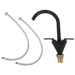 Kitchen Faucet With Dual Handle Spout, Stainless Steel Tin Chrome Finish Kitchen Sink Faucet