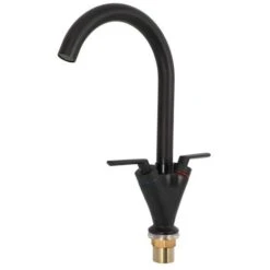 Kitchen Faucet With Dual Handle Spout, Stainless Steel Tin Chrome Finish Kitchen Sink Faucet -Bathroom Faucet Store 90739049 5