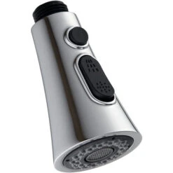 Faucet Spout, Horn Push Button Switch Hanging Spout Replaceable, For G1/2 Connectors (Brushed) -Bathroom Faucet Store 90739472 3