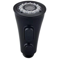 Faucet Spout, Horn Push Button Switch Hanging Spout Replaceable, For G1/2 Connectors (black)