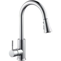 Faucet Spout, Horn Push Button Switch Hanging Spout Replaceable, For G1/2 Connectors (Plating) -Bathroom Faucet Store 90739539 5